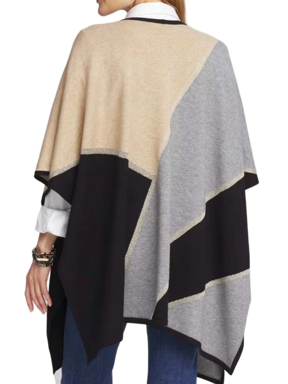 39. NWT WOMENS CHICO’S L/XL RUANA SWEATER - Picture 3 of 4